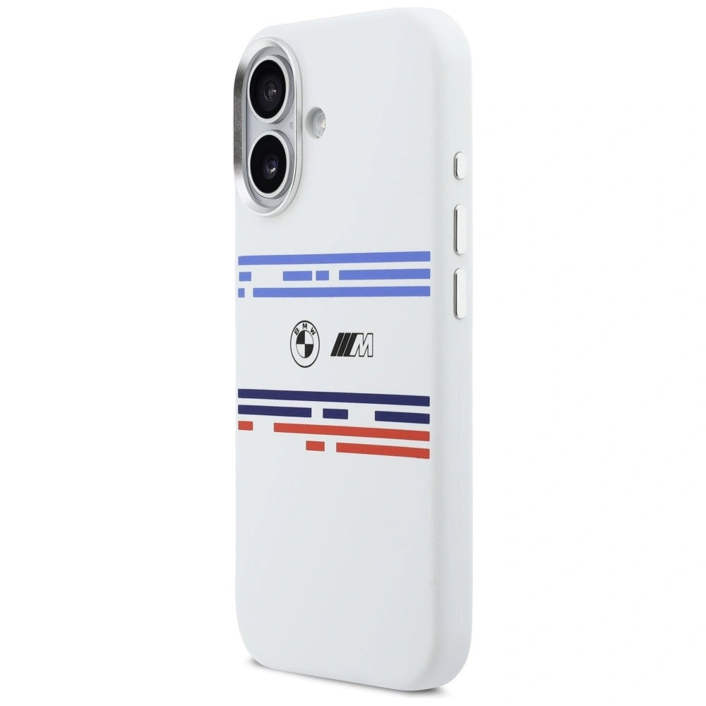 Etui BMW M Silicon Horizontal Line MagSafe na iPhone 17- białe – zdjęcie 2