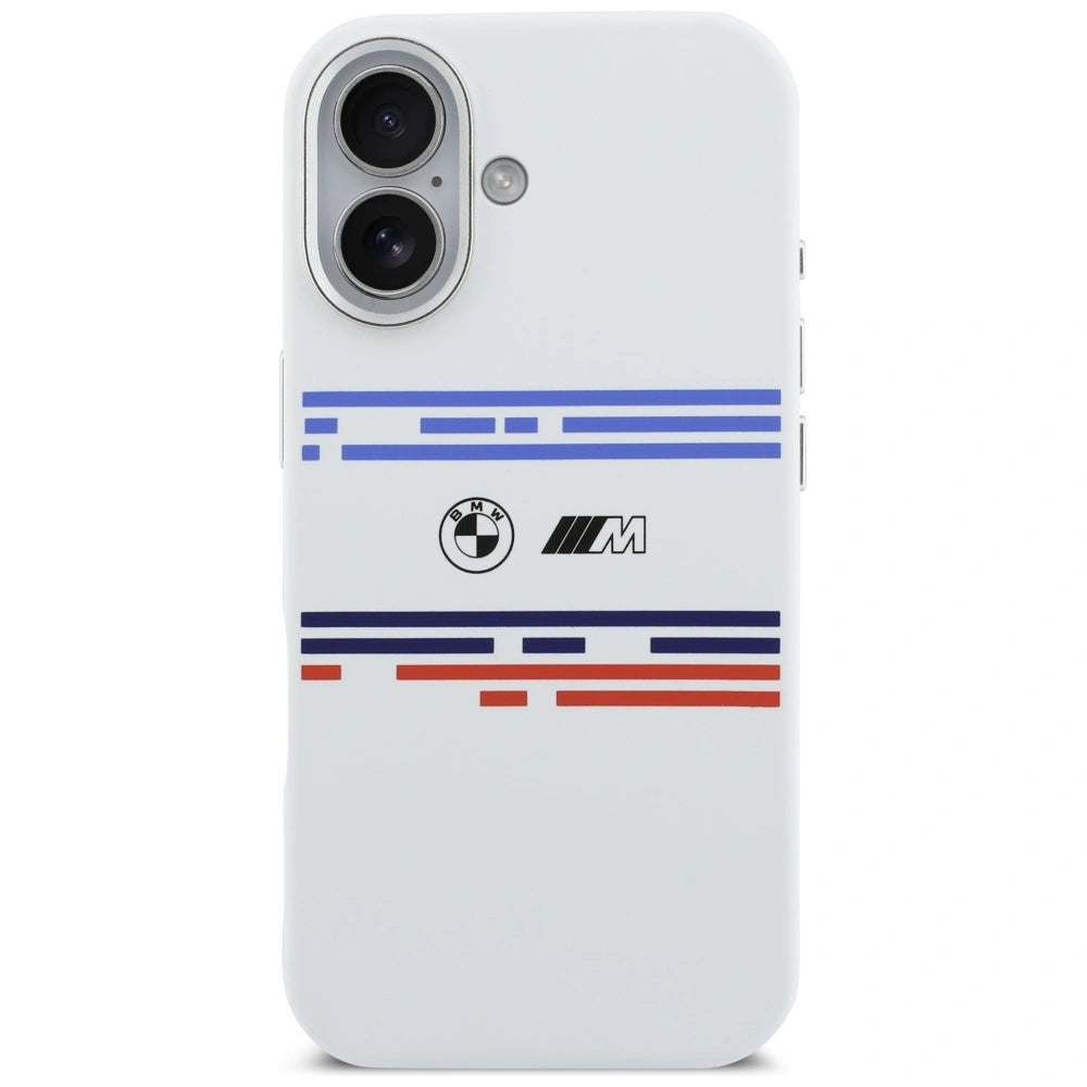 Etui BMW M Silicon Horizontal Line MagSafe na iPhone 17- białe – zdjęcie 3