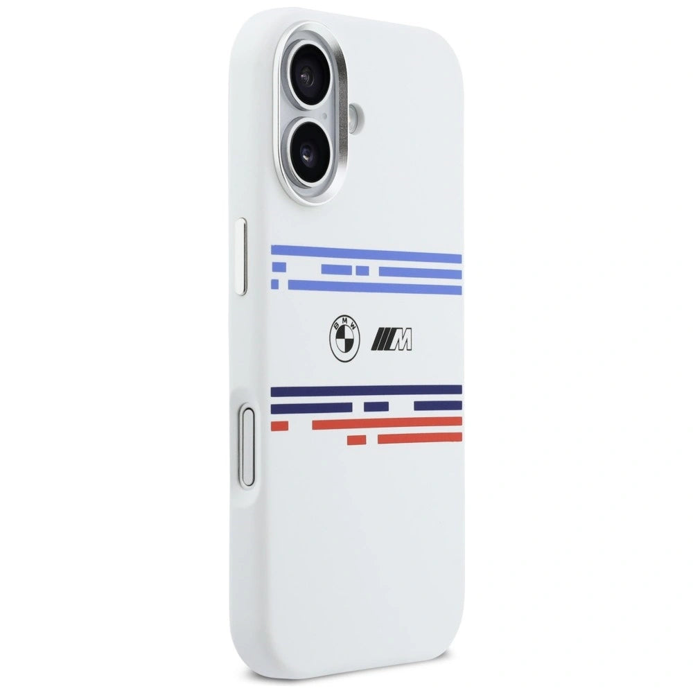 Etui BMW M Silicon Horizontal Line MagSafe na iPhone 17- białe – zdjęcie 4
