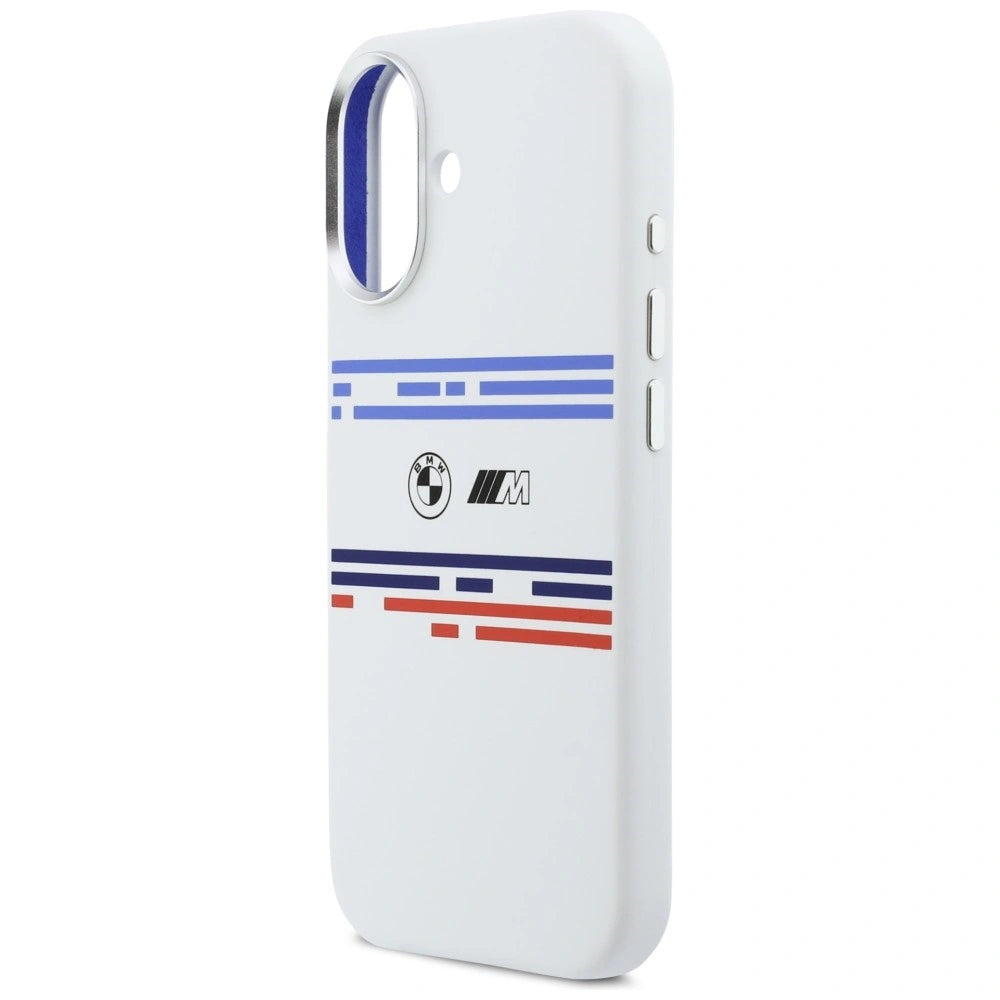 Etui BMW M Silicon Horizontal Line MagSafe na iPhone 17- białe – zdjęcie 6