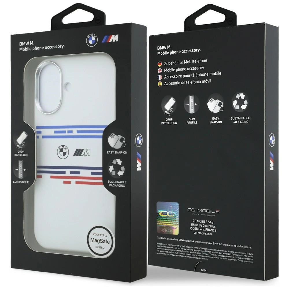 Etui BMW M Silicon Horizontal Line MagSafe na iPhone 17- białe – zdjęcie 8