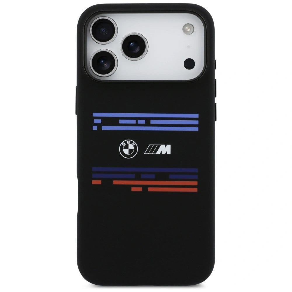 Etui BMW M Silicon Horizontal Line MagSafe na iPhone 17 Pro Max - czarne – zdjęcie 3