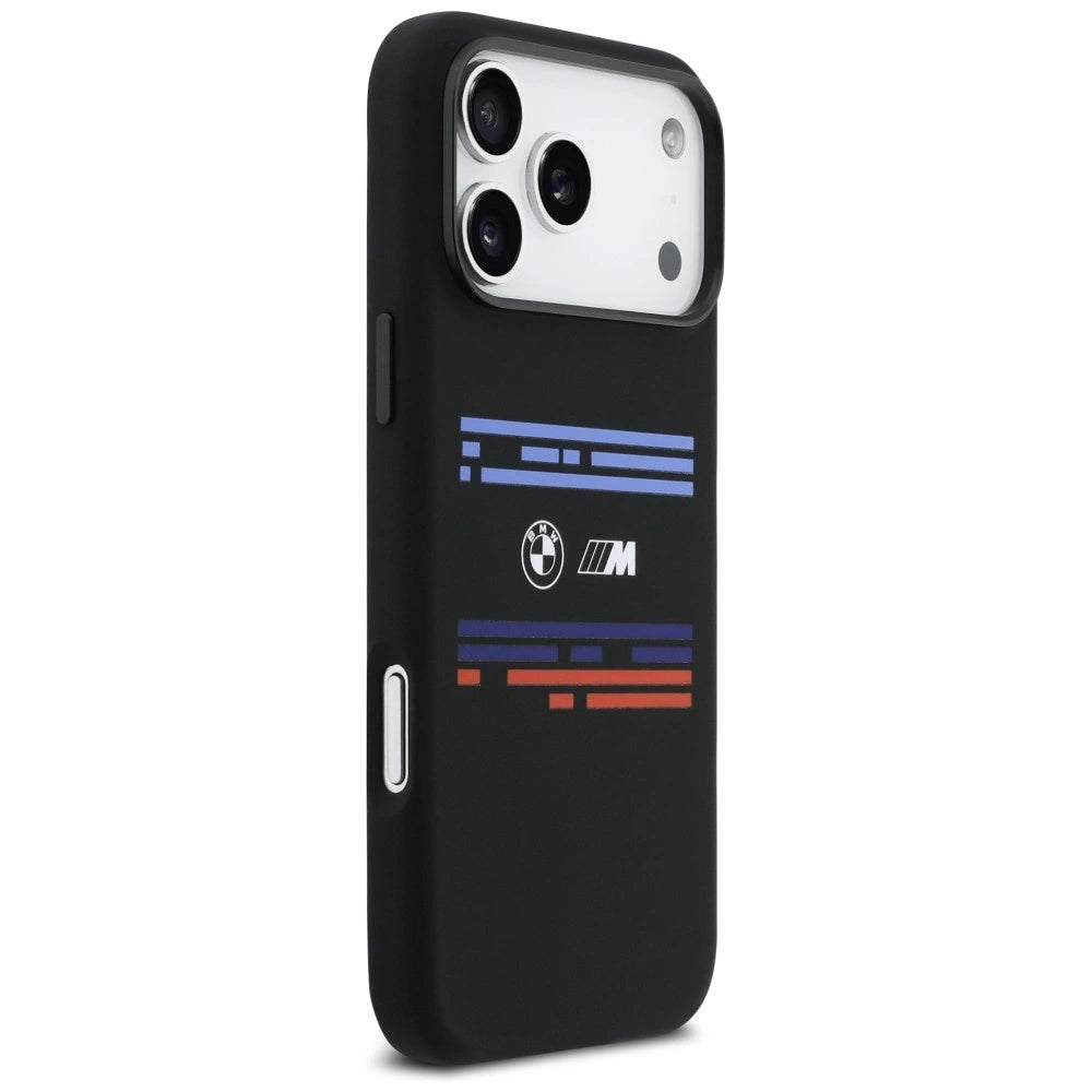 Etui BMW M Silicon Horizontal Line MagSafe na iPhone 17 Pro Max - czarne – zdjęcie 4
