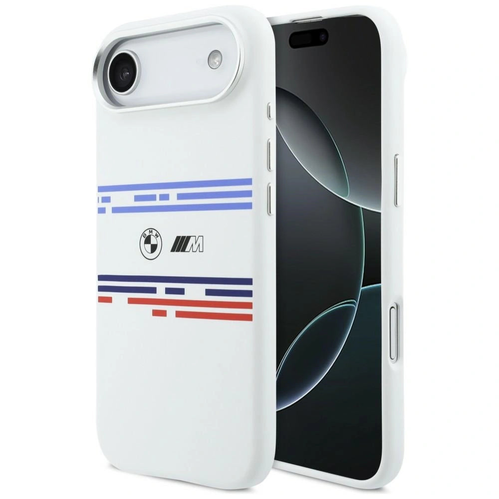 Etui BMW M Silicon Horizontal Line MagSafe na iPhone Air- białe