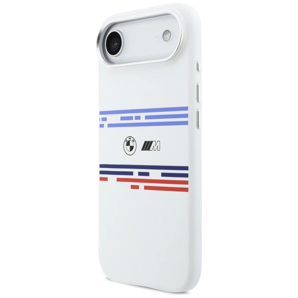 Etui BMW M Silicon Horizontal Line MagSafe na iPhone Air- białe – zdjęcie 2