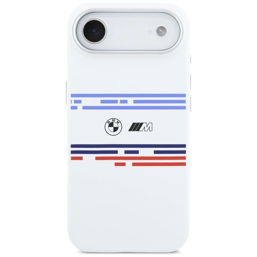 Etui BMW M Silicon Horizontal Line MagSafe na iPhone Air- białe – zdjęcie 3