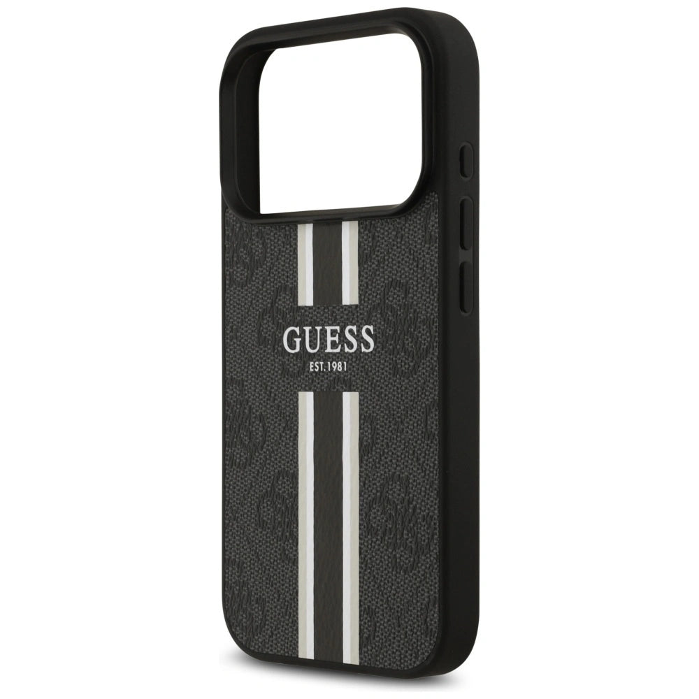 Etui Guess 4G Printed Stripes MagSafe na iPhone 17 Pro - czarne – zdjęcie 6