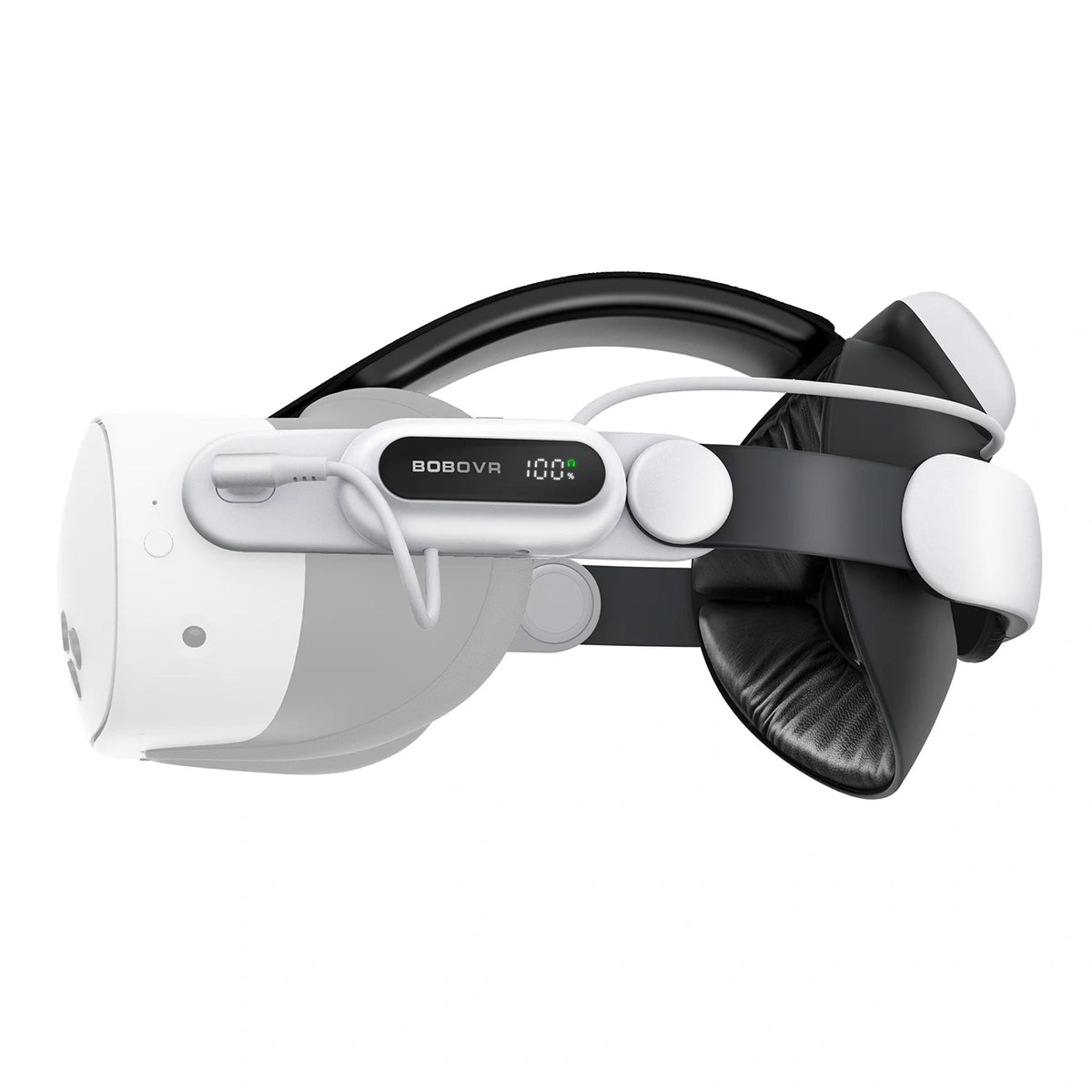 Pasek na głowę z baterią BoboVR E3 Pro do Meta Quest 3 i 3S - biało-czarny