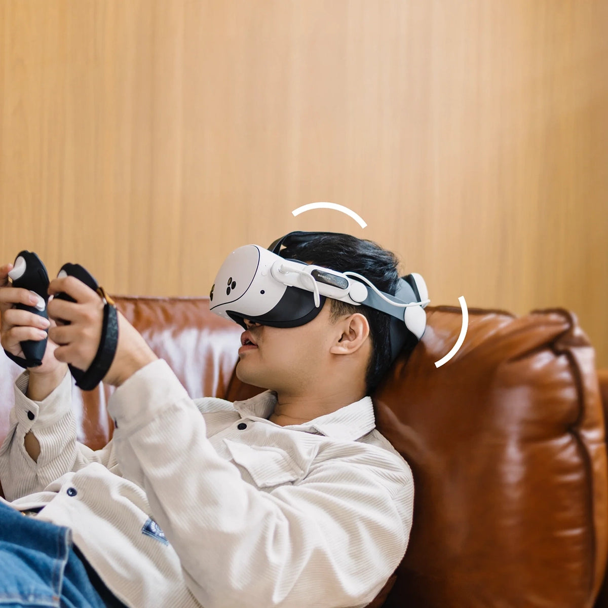 Pasek na głowę z baterią BoboVR E3 Pro do Meta Quest 3 i 3S - biało-czarny – zdjęcie 5