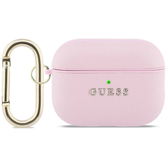Etui Guess Grained Classic Logo na AirPods Pro 3 - różowe