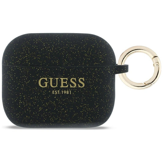 Etui Guess Silicone Glitter Ring na AirPods Pro 3 - czarne