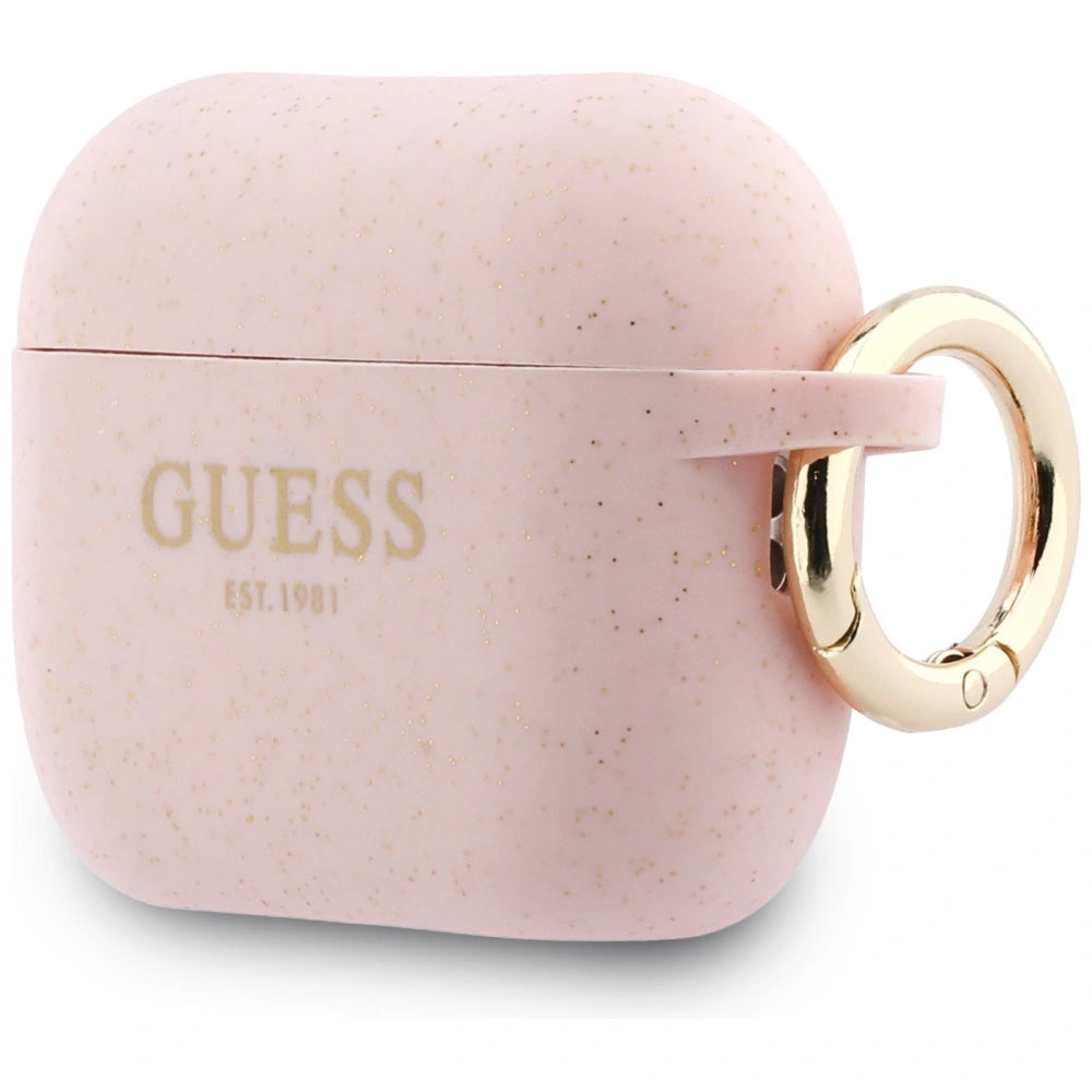 Etui Guess Silicone Glitter Ring na AirPods Pro 3 - różowe – zdjęcie 3