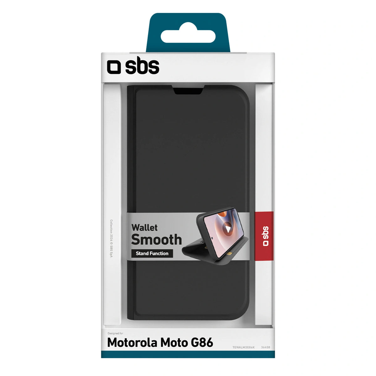 Etui SBS Wallet Smooth na Motorola Moto G86 z klapką - czarne – zdjęcie 2