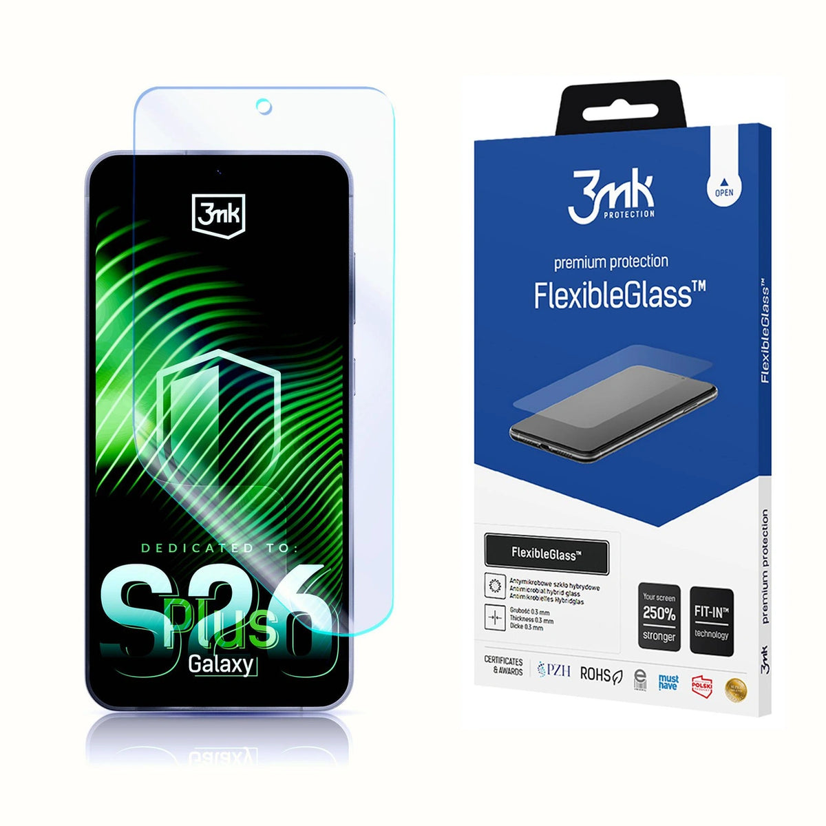 Szkło hybrydowe 3mk FlexibleGlass na Samsung Galaxy S26+