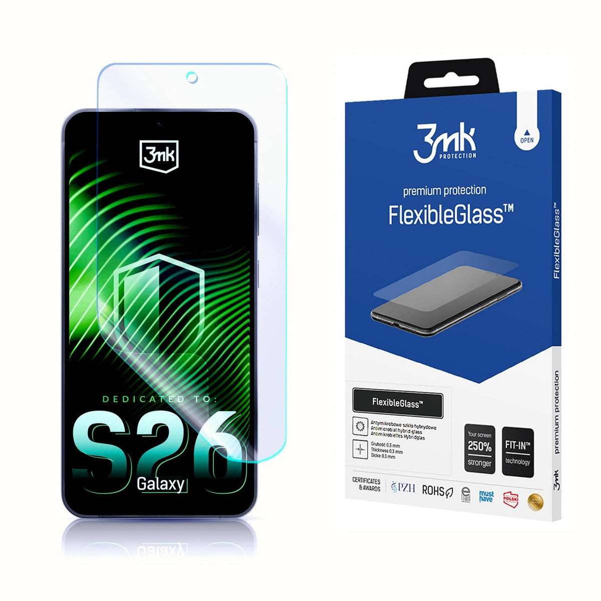 Szkło hybrydowe 3mk FlexibleGlass na Samsung Galaxy S26