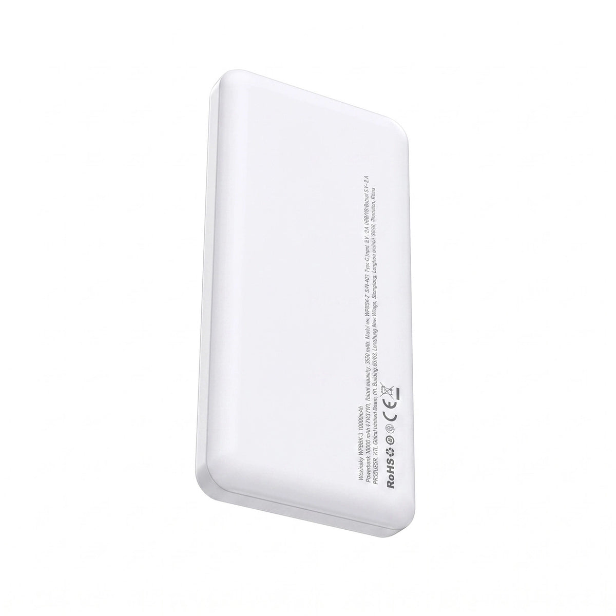 Powerbank Wozinsky Wpower WPBBK-3 10000 mAh 10 W 2x USB-A 2A - biały – zdjęcie 3