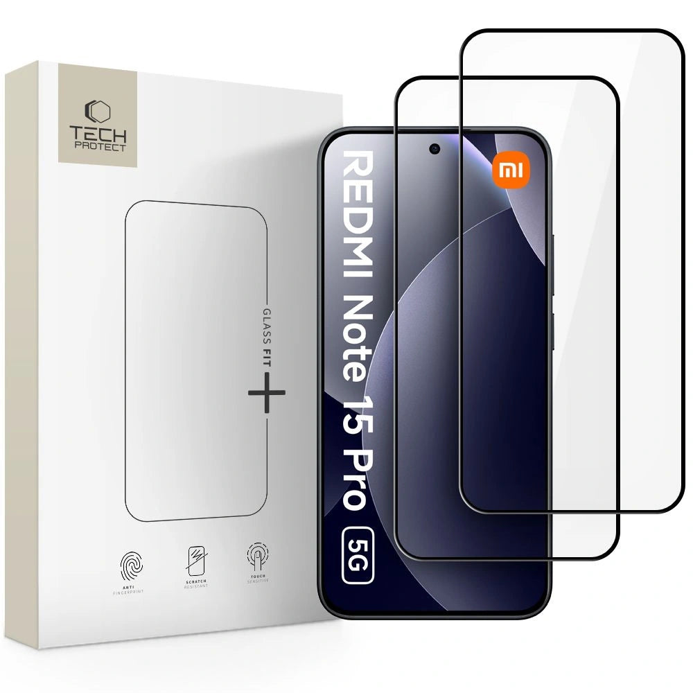 Szkło hartowane Tech-Protect Glass na Xiaomi Redmi Note 15 Pro 5G - czarne