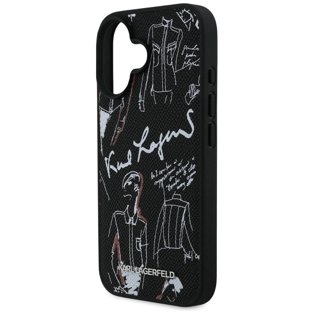 Etui Karl Lagerfeld Grained Pattern & Logo MagSafe na iPhone 16 - czarne – zdjęcie 6