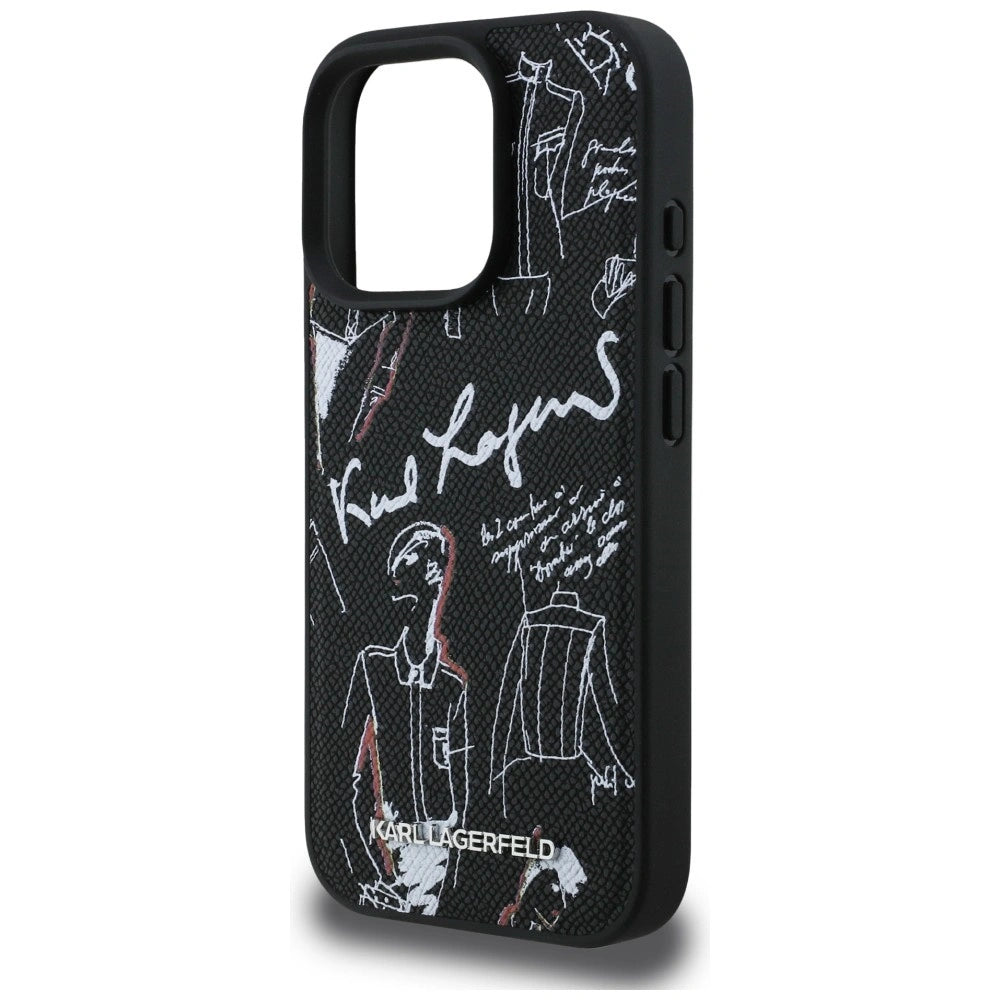 Etui Karl Lagerfeld Grained Pattern & Logo na iPhone 16 Pro - czarne – zdjęcie 6