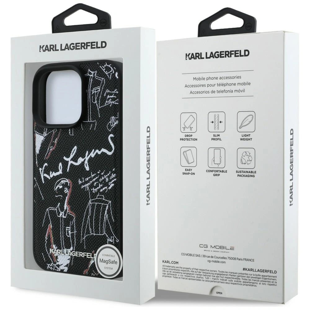 Etui Karl Lagerfeld Grained Pattern & Logo na iPhone 16 Pro - czarne – zdjęcie 8