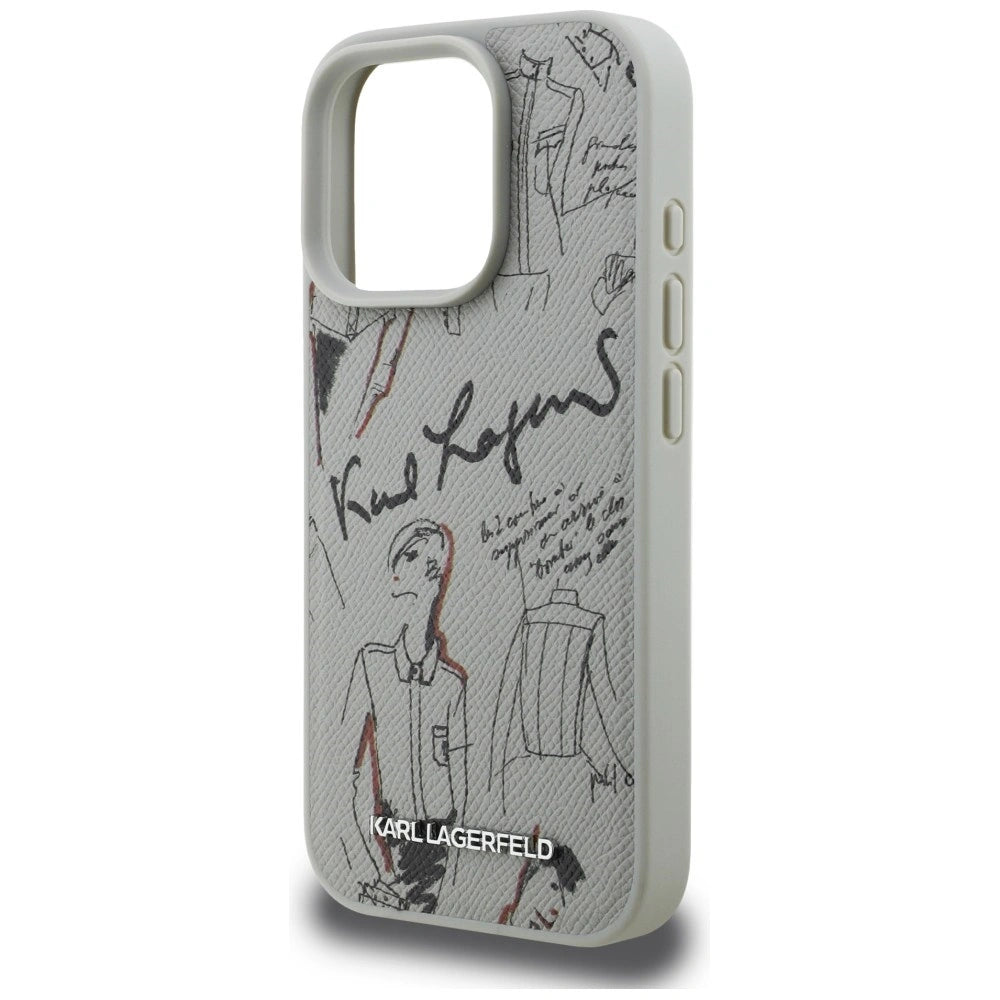 Etui Karl Lagerfeld Grained Pattern & Logo na iPhone 16 Pro Max - szare – zdjęcie 6
