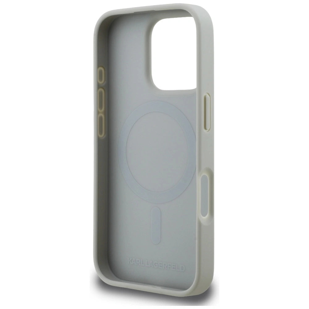 Etui Karl Lagerfeld Grained Pattern & Logo MagSafe na iPhone 16 Pro - szare – zdjęcie 7