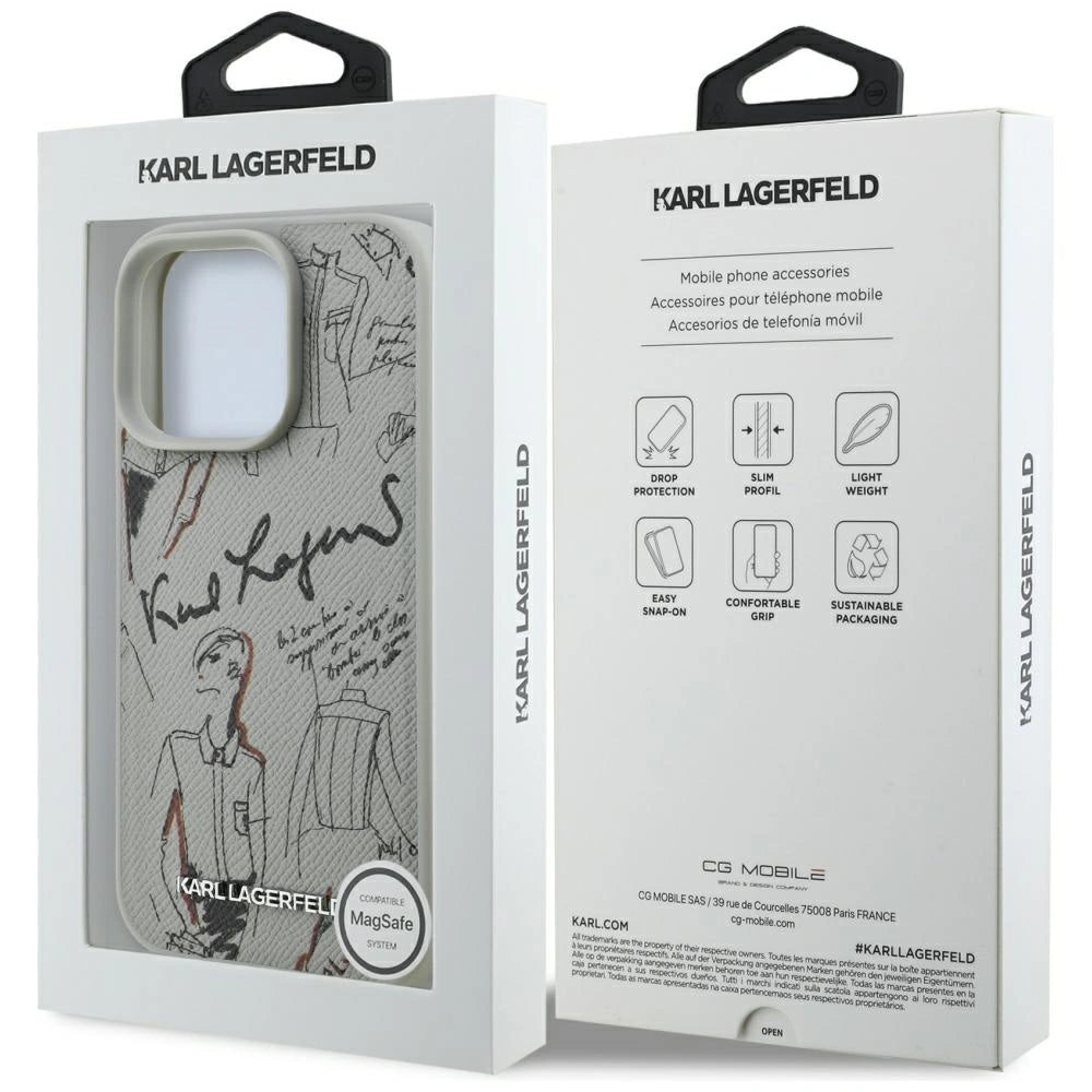 Etui Karl Lagerfeld Grained Pattern & Logo MagSafe na iPhone 16 Pro - szare – zdjęcie 8