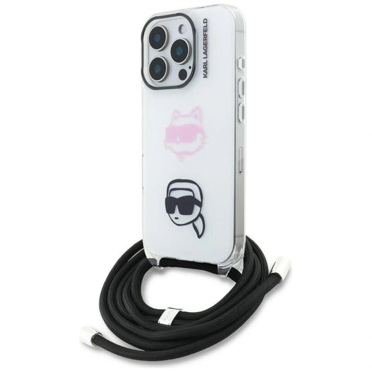 Etui Karl Lagerfeld IML Crossbody Karl&Choupette na iPhone 16 Pro - białe