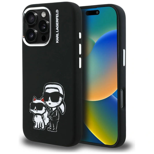 Etui Karl Lagerfeld Silicone Karl&Choupette na iPhone 16 Pro Max - czarne