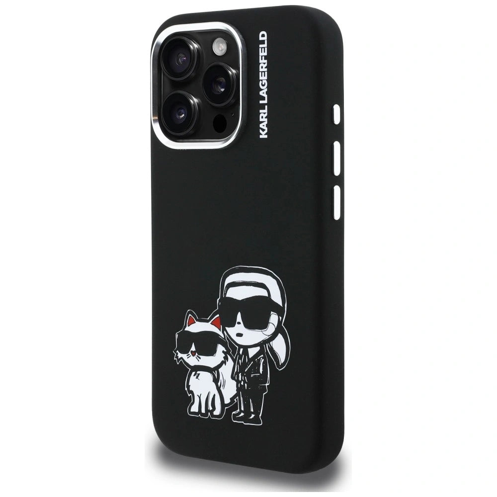 Etui Karl Lagerfeld Silicone Karl&Choupette na iPhone 16 Pro Max - czarne – zdjęcie 2