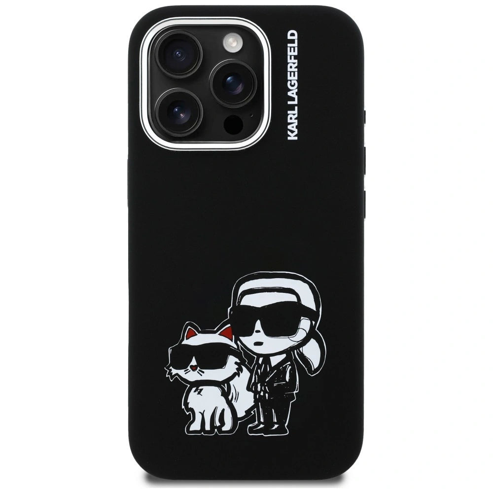 Etui Karl Lagerfeld Silicone Karl&Choupette na iPhone 16 Pro Max - czarne – zdjęcie 3