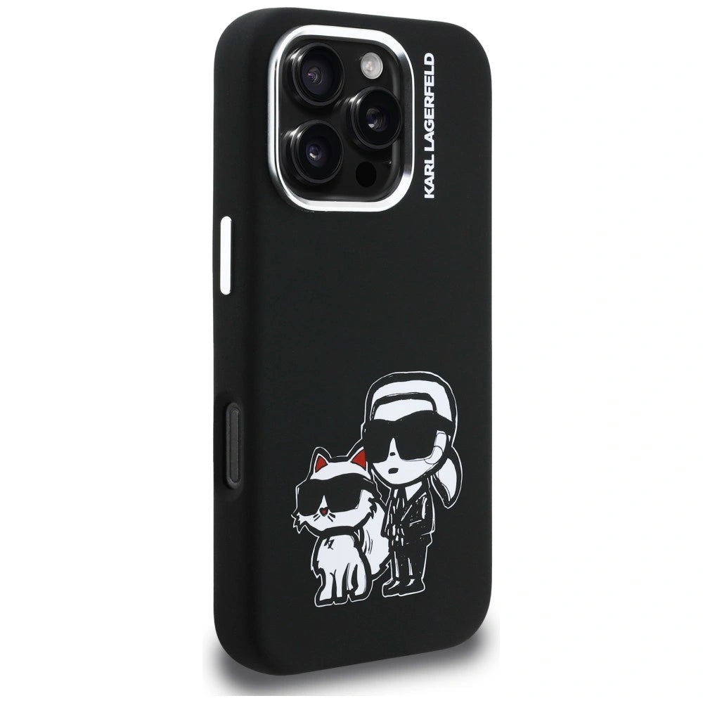 Etui Karl Lagerfeld Silicone Karl&Choupette na iPhone 16 Pro Max - czarne – zdjęcie 4