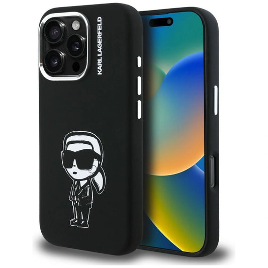 Etui Karl Lagerfeld Silicone Karl Sketch na iPhone 16 Pro Max - czarne