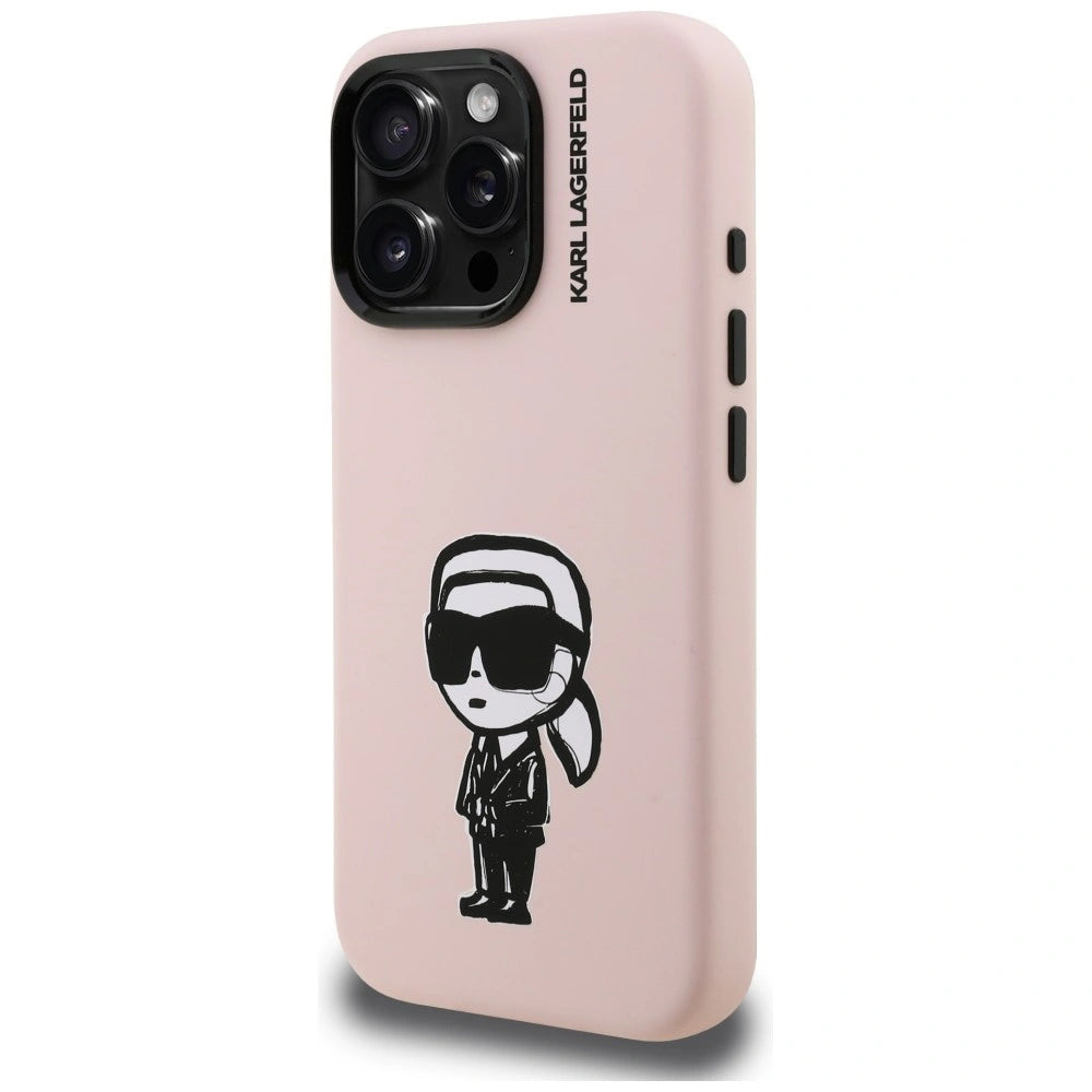 Etui Karl Lagerfeld Silicone Karl Sketch na iPhone 16 Pro Max - różowe – zdjęcie 2