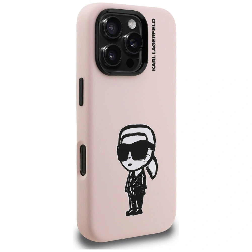 Etui Karl Lagerfeld Silicone Karl Sketch na iPhone 16 Pro Max - różowe – zdjęcie 4