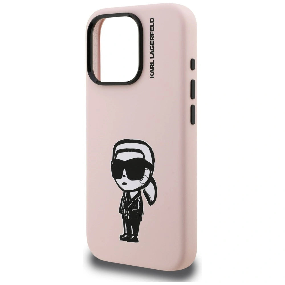 Etui Karl Lagerfeld Silicone Karl Sketch na iPhone 16 Pro Max - różowe – zdjęcie 6