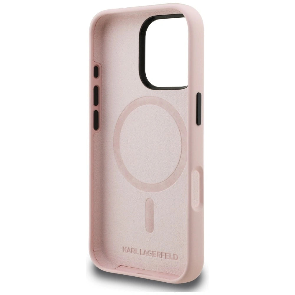Etui Karl Lagerfeld Silicone Karl Sketch na iPhone 16 Pro Max - różowe – zdjęcie 7