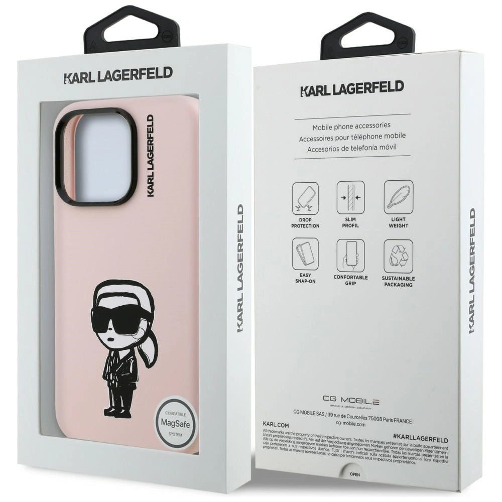 Etui Karl Lagerfeld Silicone Karl Sketch na iPhone 16 Pro Max - różowe – zdjęcie 8