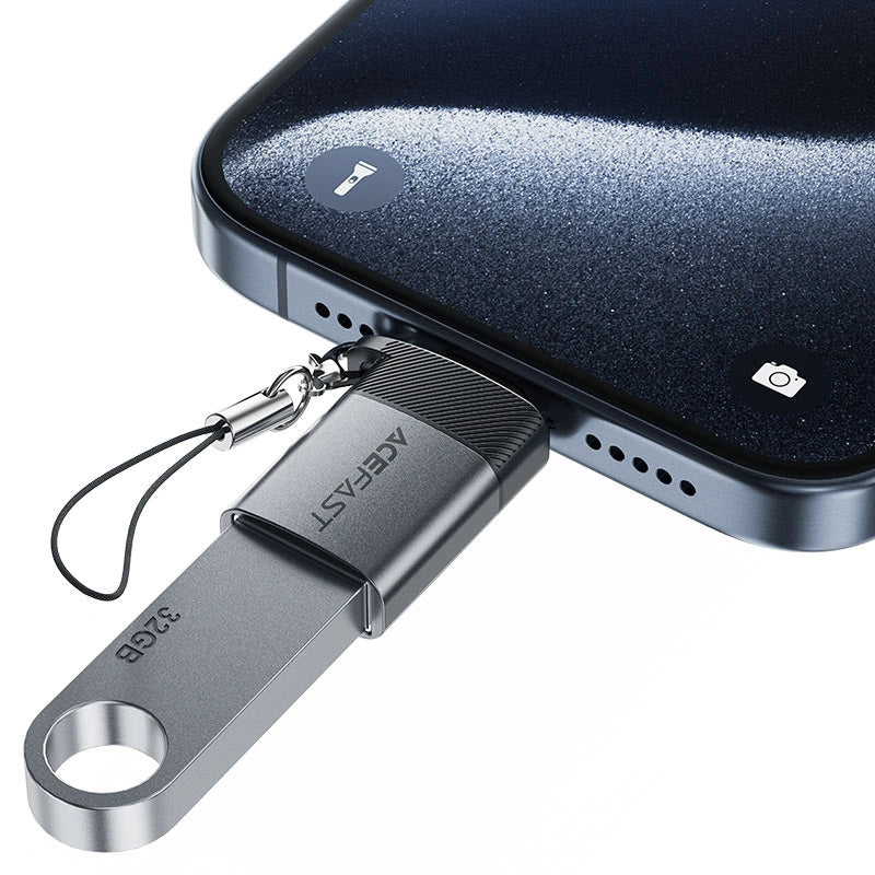 Adapter USB Acefast J7 USB-A - USB-C - szary – zdjęcie 3