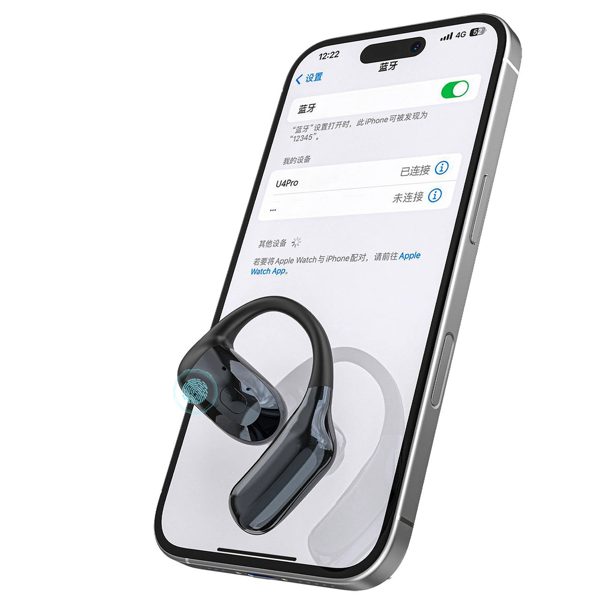 Słuchawka zauszna Dudao U4Pro Bluetooth uniwersalna do obu uszu - czarna – zdjęcie 4