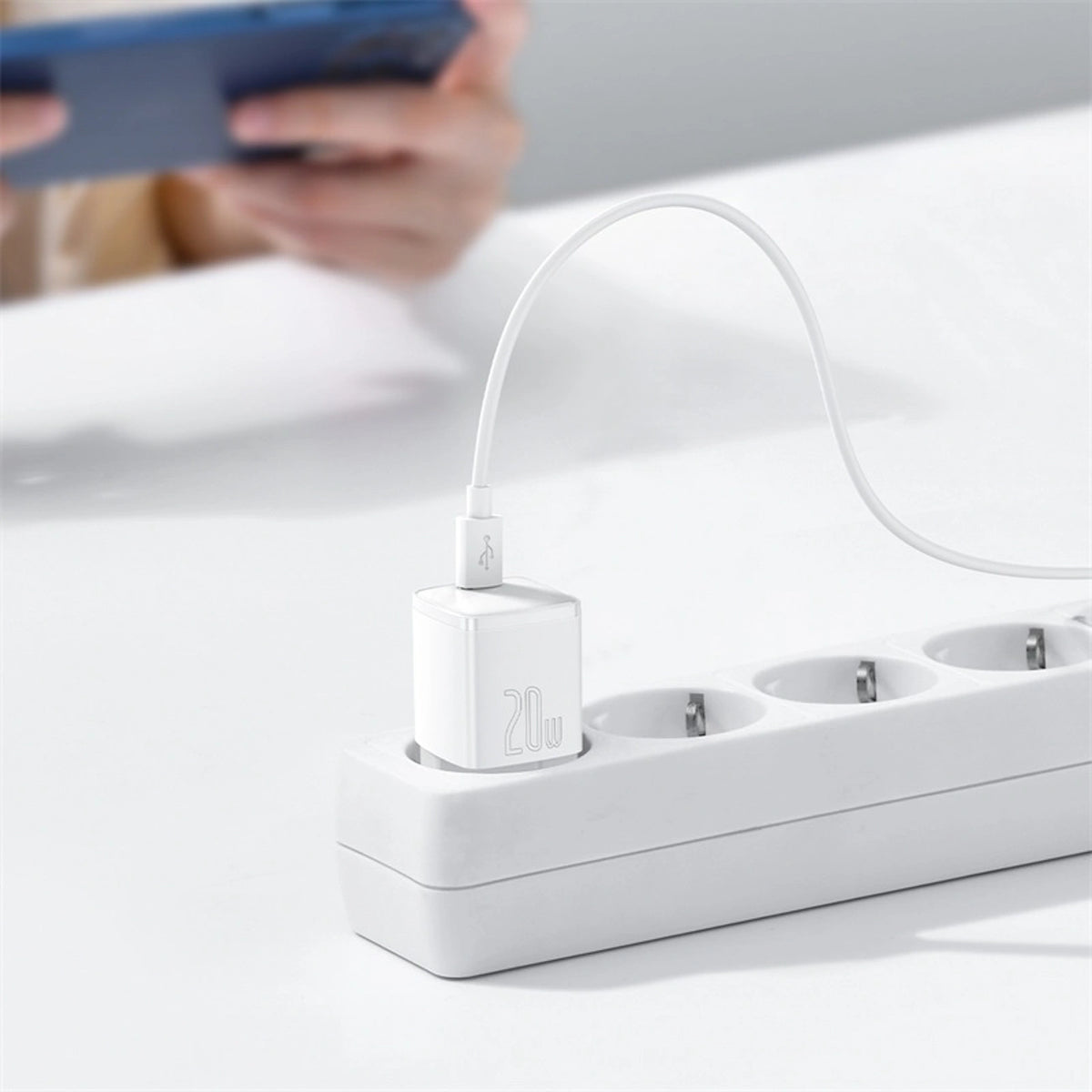 Ładowarka sieciowa Baseus Cube 20W PD USB-C - biała – zdjęcie 10
