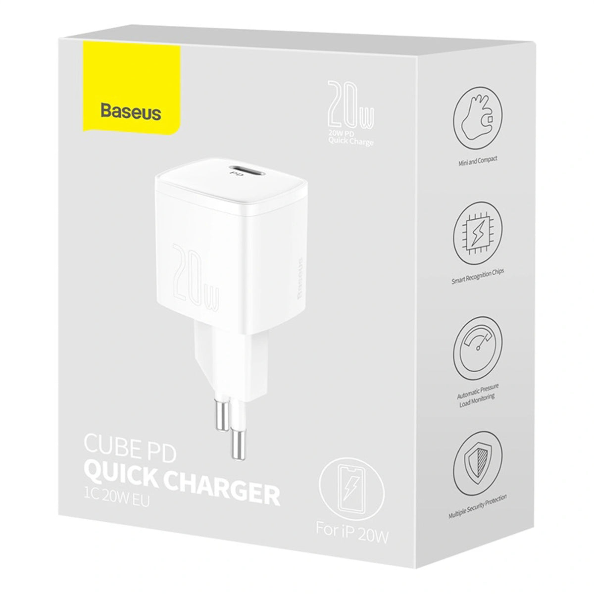 Ładowarka sieciowa Baseus Cube 20W PD USB-C - biała – zdjęcie 8