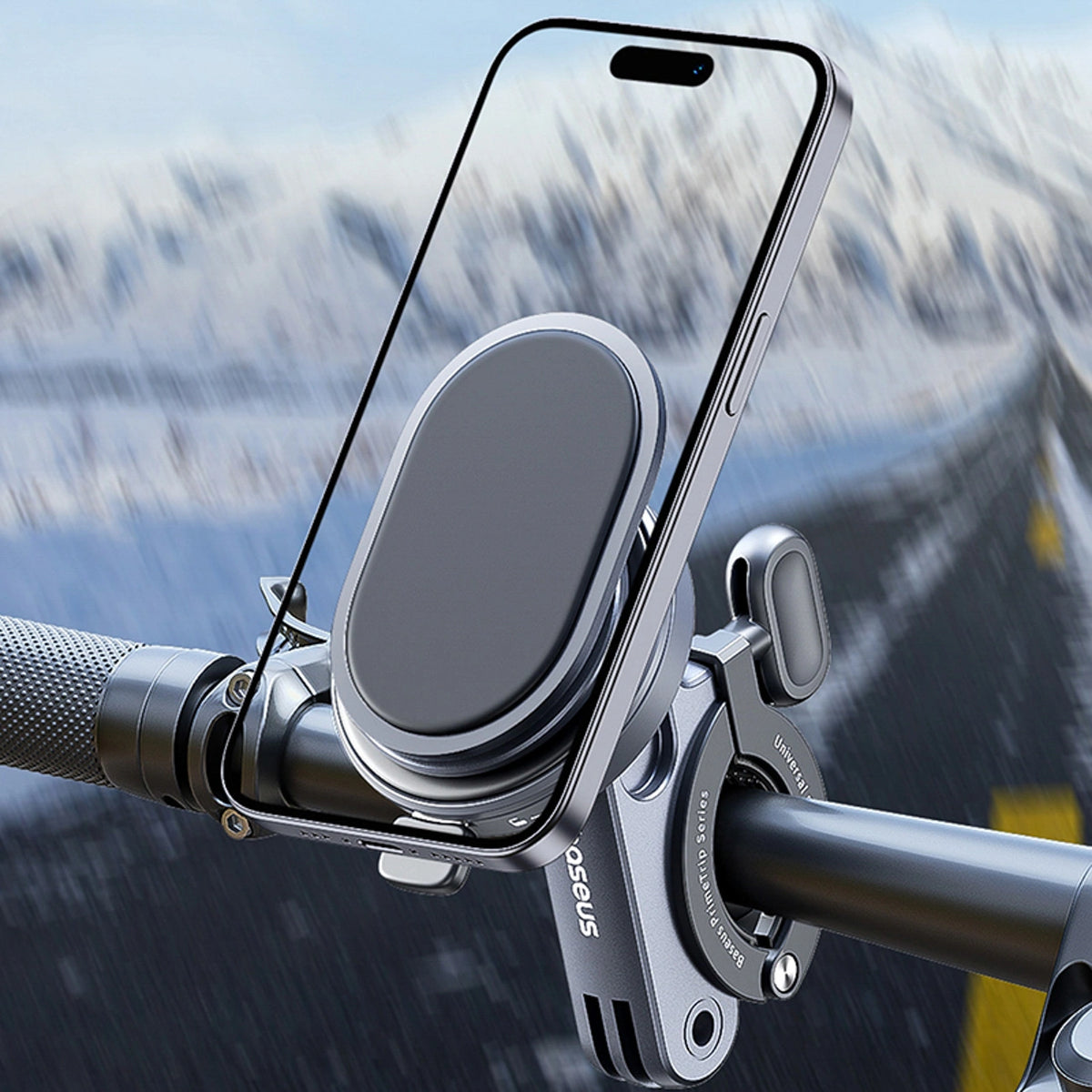 Uchwyt rowerowy Baseus PrimeTrip do smartfonów na kierownicę - czarny – zdjęcie 7