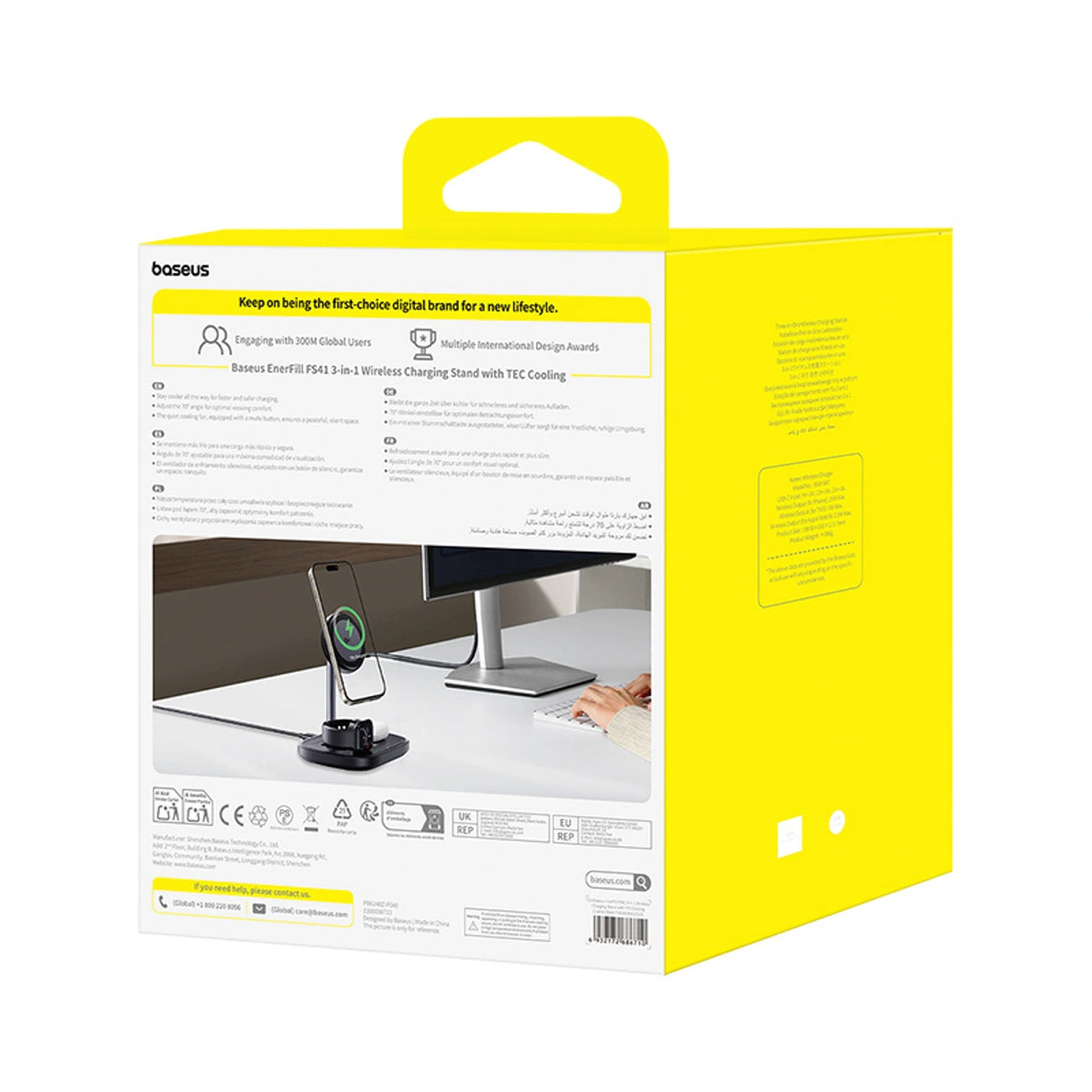 Ładowarka indukcyjna Baseus EnerFill FS41 3w1 z do USB-C - czarna – zdjęcie 4