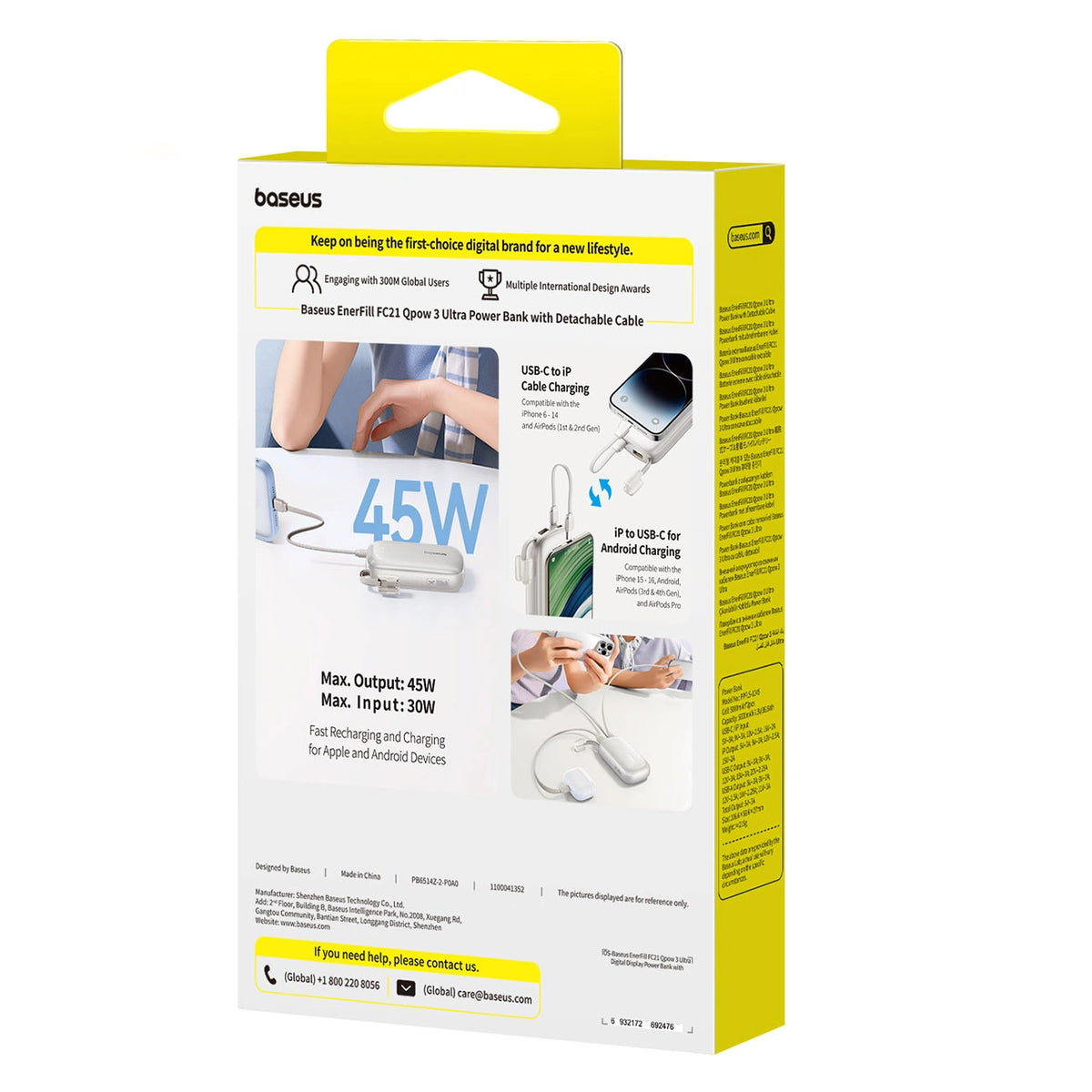 Powerbank Baseus EnerFill FC21 Qpow 3 Ultra 10000mAh 45W z - tytanowy – zdjęcie 5