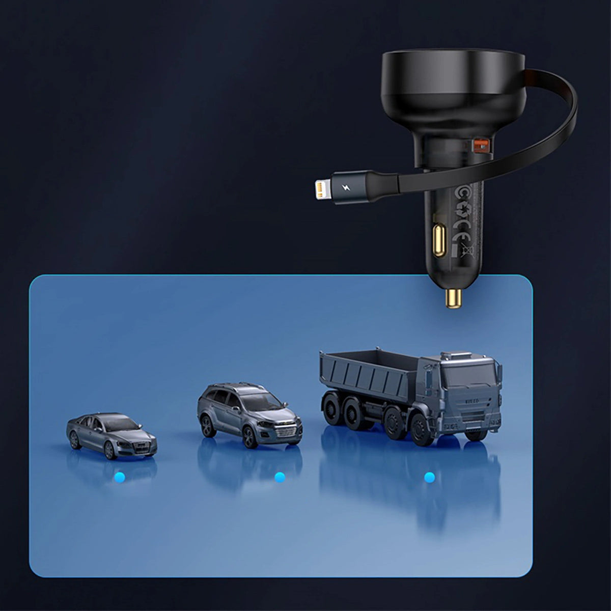 Ładowarka samochodowa Baseus Enjoyment Pro 55W USB-A ze zwijanym - czarna