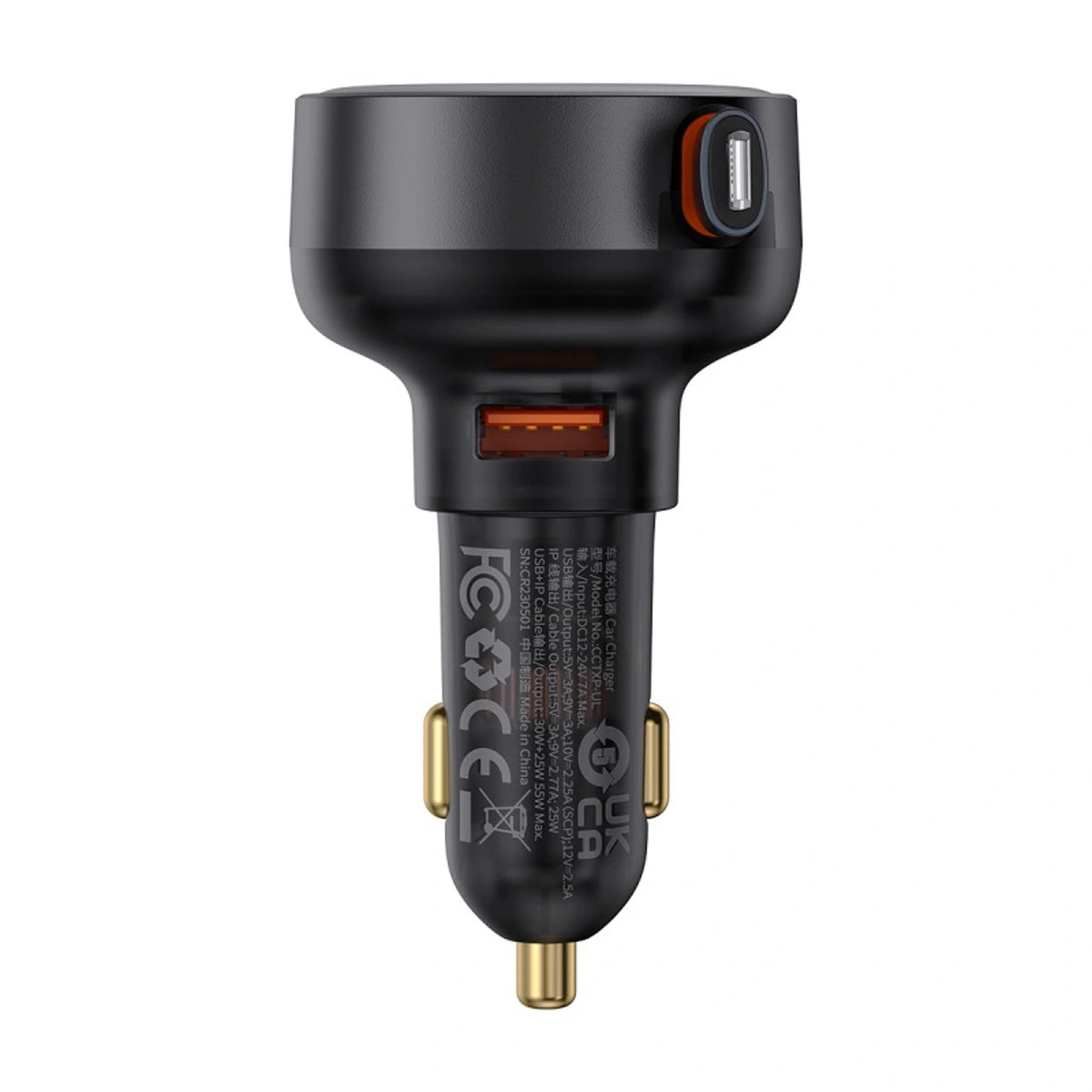 Ładowarka samochodowa Baseus Enjoyment Pro 55W USB-A ze zwijanym - czarna