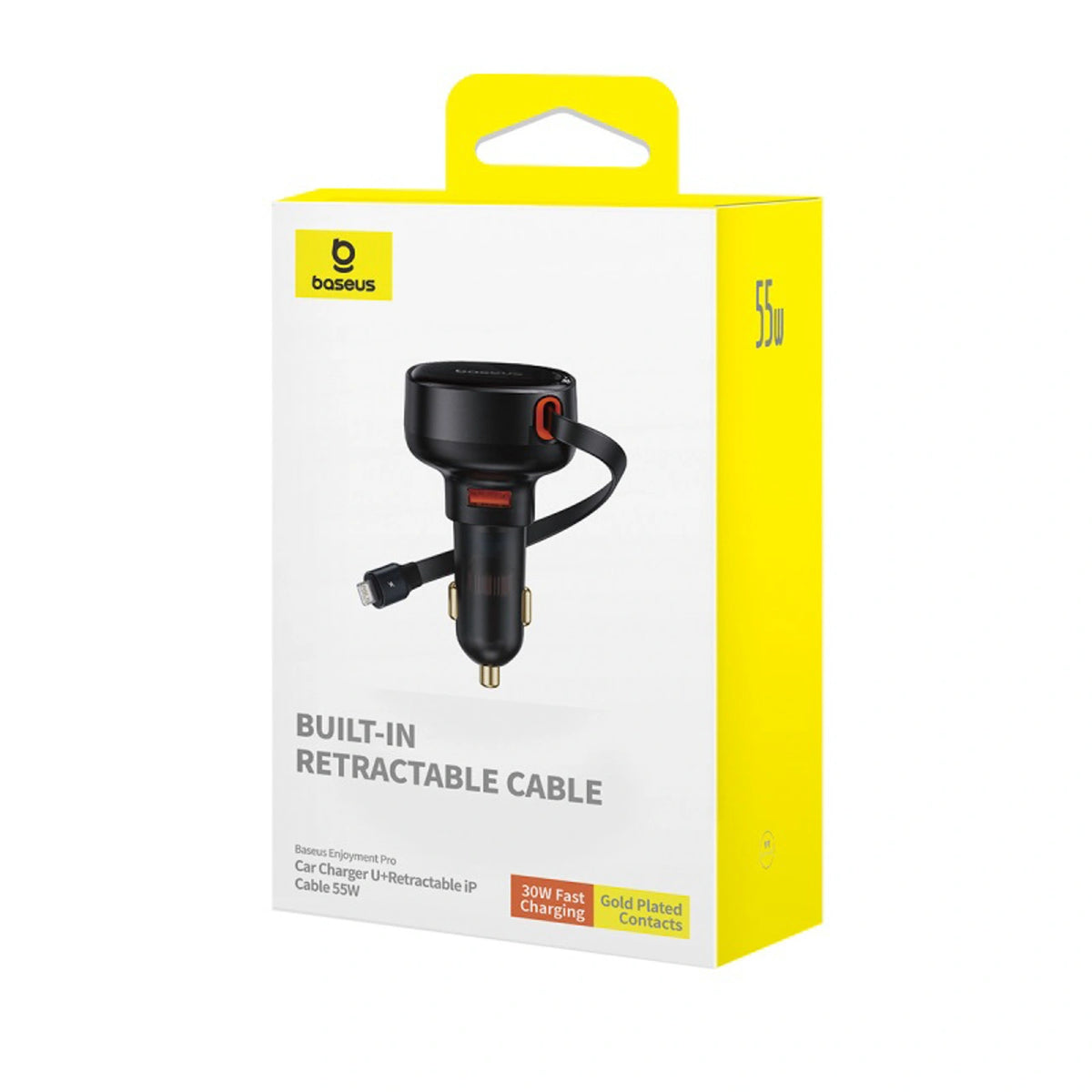 Ładowarka samochodowa Baseus Enjoyment Pro 55W USB-A ze zwijanym - czarna