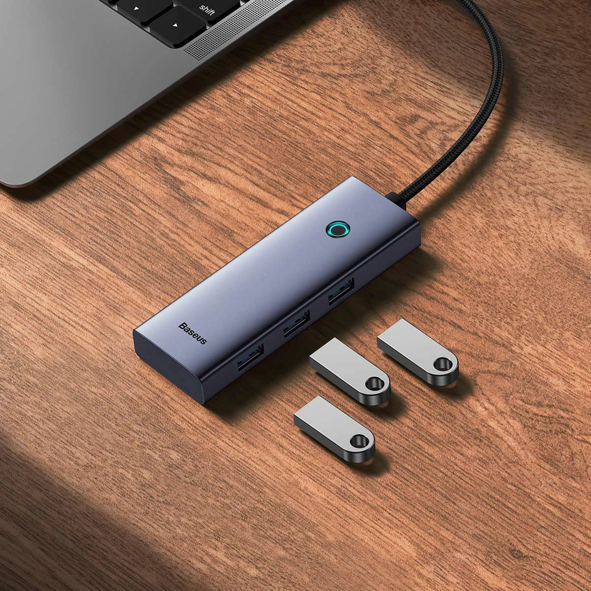 Hub Baseus UltraJoy Series 5w1 do 1x HDMI4K@30Hz+ 4 x USB-A 3.0 - szary – zdjęcie 6