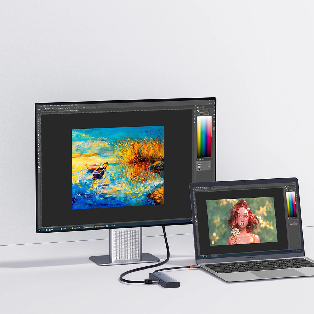 Hub Baseus UltraJoy Series 5w1 do 1x HDMI4K@30Hz+ 4 x USB-A 3.0 - szary – zdjęcie 8